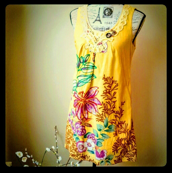 Forla Paris Dresses & Skirts - FORLA PARIS Gorgeous Boho Floral Tunic Dress